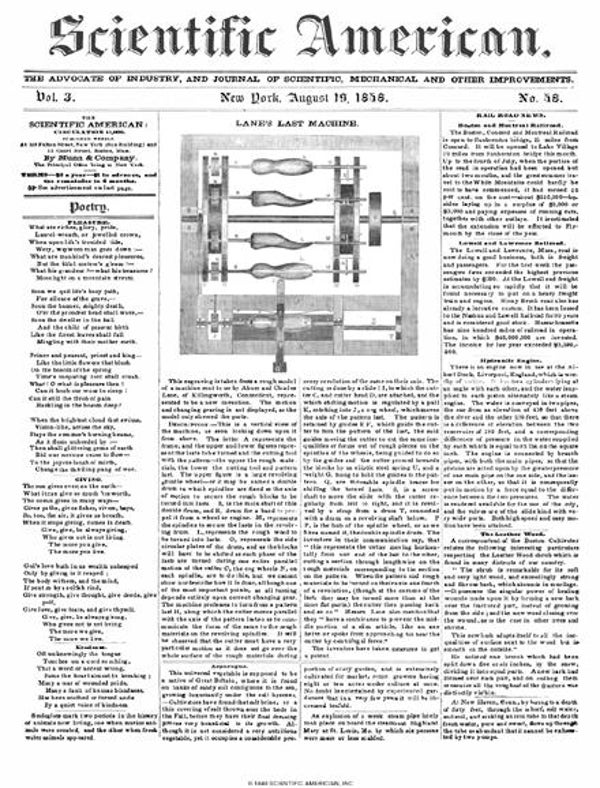 Scientific American Magazine Vol 3 Issue 48