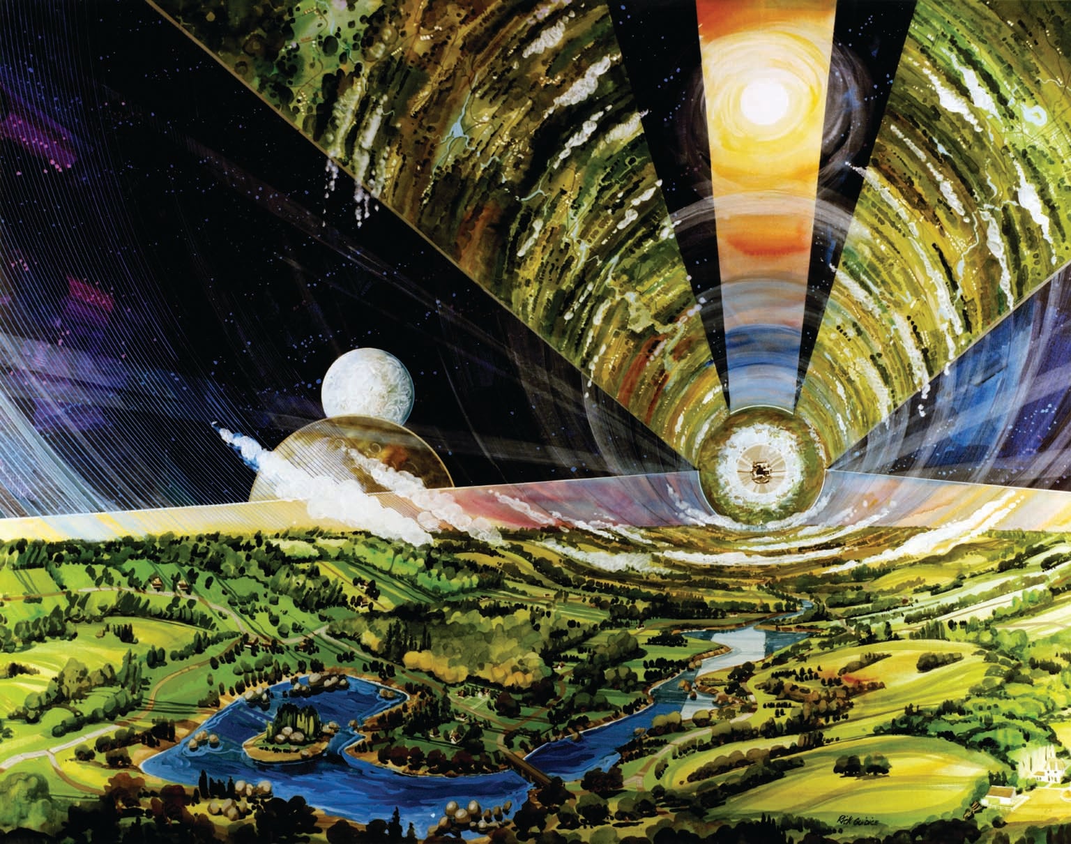 Illustration of Earth and space.