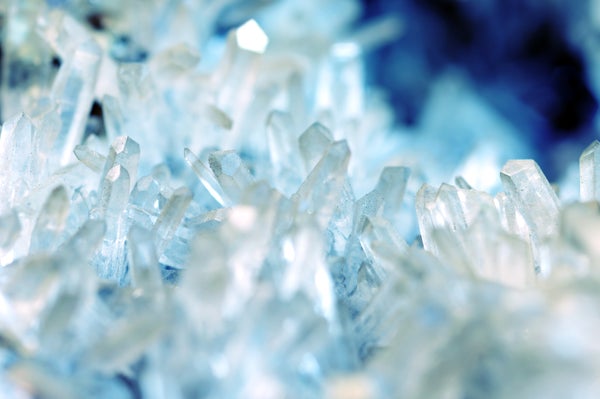 Quartz crystals.
