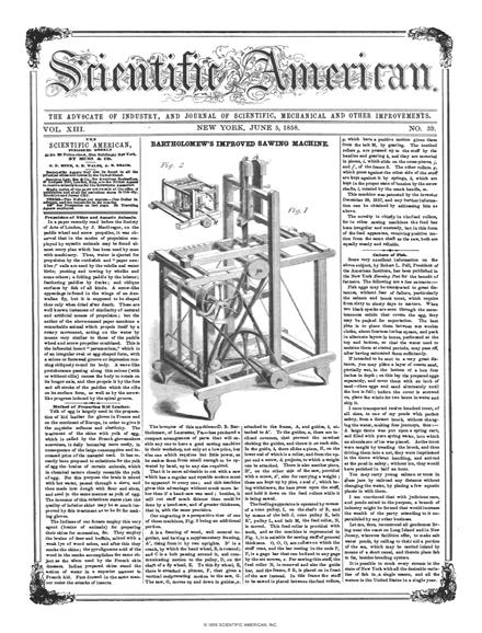 Scientific American Magazine Vol 13 Issue 39