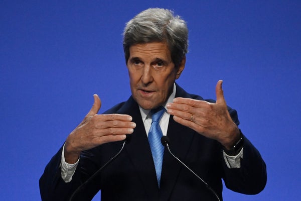 US special climate envoy John Kerry speaking at the COP26.