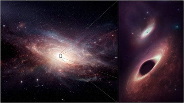 Artist's conception of 2 side-by-side black holes