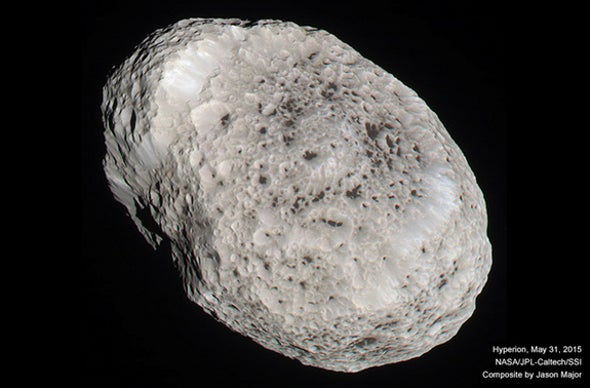 Cassini Spacecraft Sees Saturn's Moon Hyperion One Last Time