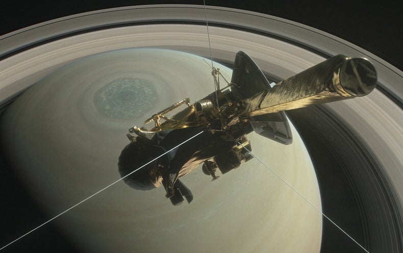 Before Its Death Dive, Cassini Caught Saturn Hissing at Its Rings
