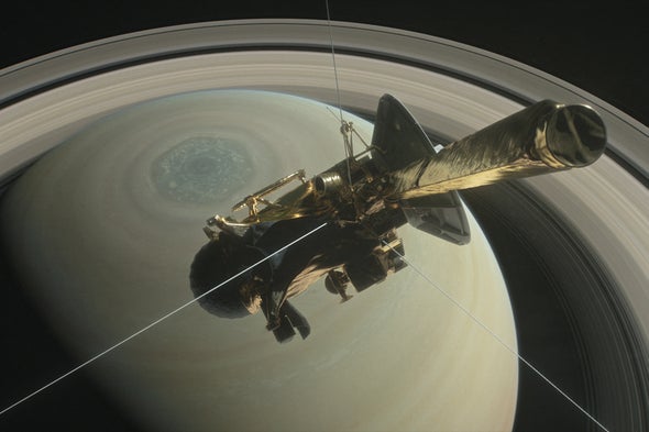 Before Its Death Dive, Cassini Caught Saturn Hissing at Its Rings