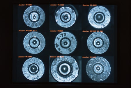 Grid showing 9 bullet casings closeup