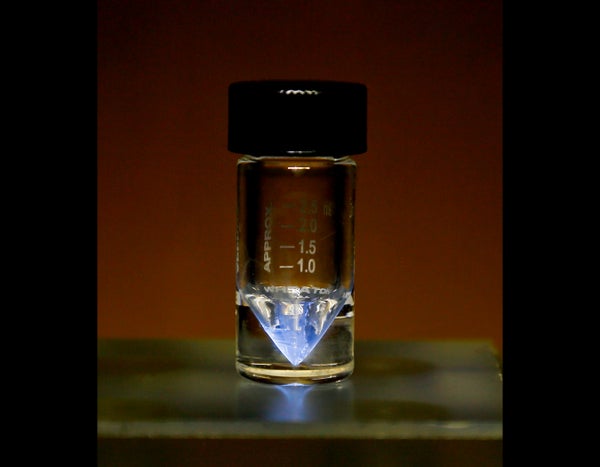Actinium-225 in a vial