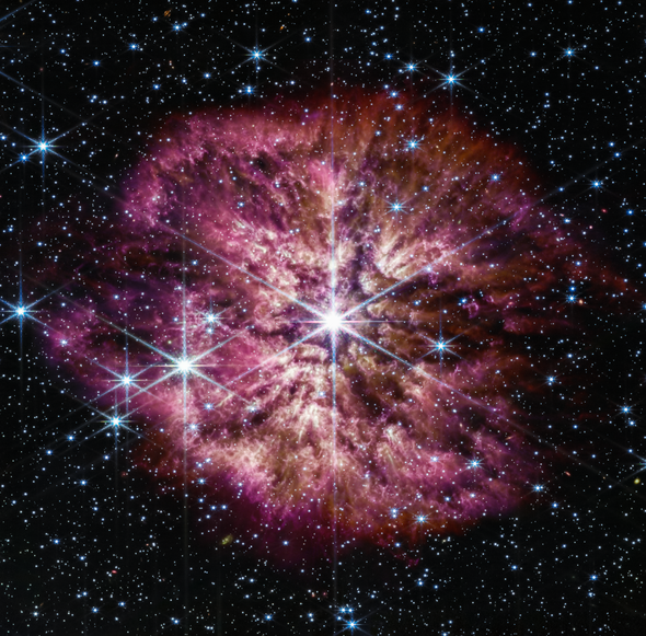 Rare, Dust-Shrouded Dying Star Revealed in New JWST Image