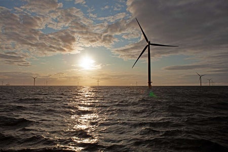 wind turbines at sea