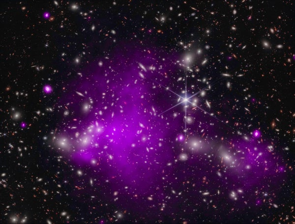 Astronomers found the most distant black hole ever detected in X-rays (in a galaxy dubbed UHZ1) using the Chandra and Webb space telescopes. X-ray emission is a telltale signature of a growing supermassive black hole. This result may explain how some of t